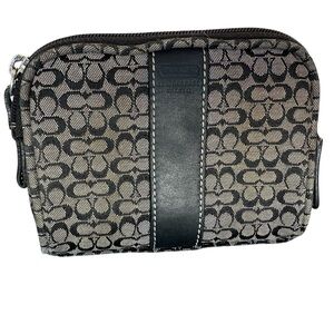 Coach Jacquard Mini C’s genuine black/grey makeup bag Vintage 2000's